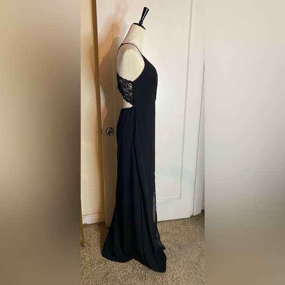Lulu’s Story of A Starry Night Maxi Dress Empire Waist front slit racerback - Picture 6 of 16